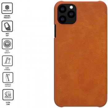Odinis dėklas Nillkin qin serijos - rudas (IPHONE 11 PRO)